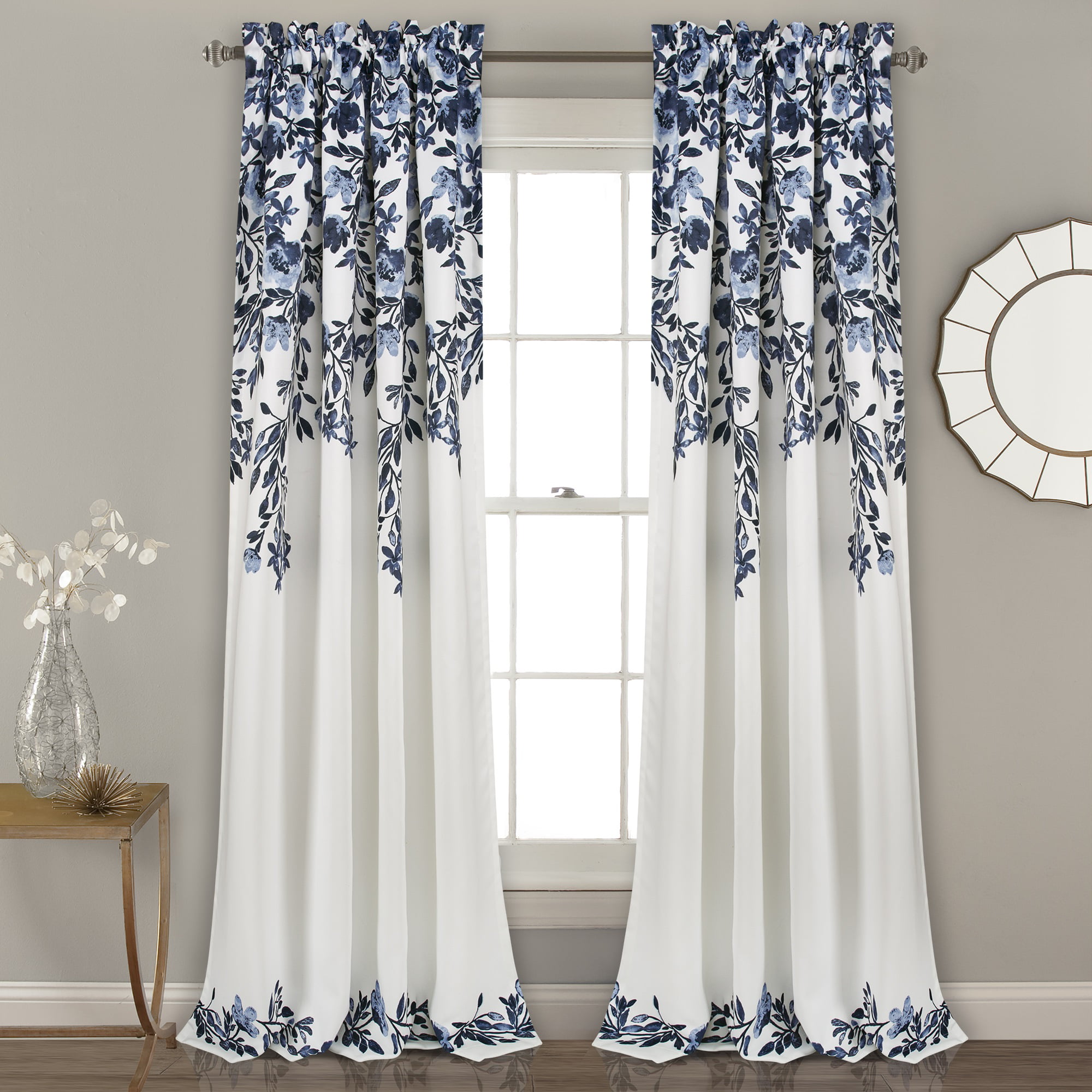 Details about   Powder Blue Shabby Chic Roses Window Valance Curtain Cotton 43"W x 15"L 