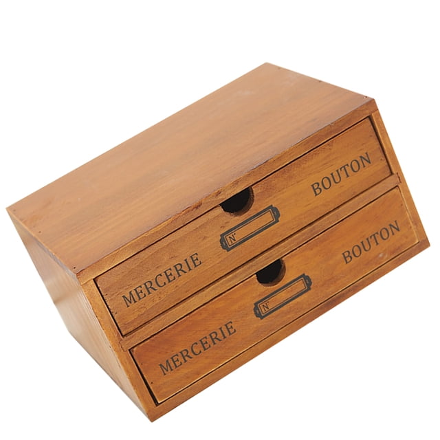 Minkissy Bathroom Drawer Organizer Storage Box Light Brown Wood 1Pcs for Women