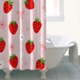 thumbnail image 4 of Strawberry Plants Fruit Flower Bow Shower Curtain 36"x72" ,Bathroom Decorative Shower Curtains Set with 12 Hooks,Modern Waterproof Washable Shower Curtain, 4 of 6