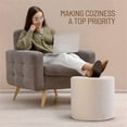 thumbnail image 4 of Pouf Ottoman Doux - Repose-Pieds en Mousse Confort Blanc, 4 of 5
