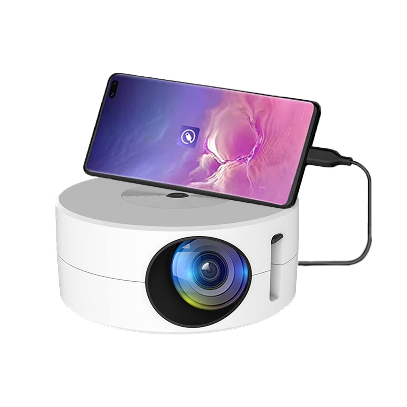 GFHFHITJ Projector with Wifi And Bluetooth, 2024 Upgrade Outdoor Projector, Mini Movie Projector Supports 1 Synchronize Smartphone Screen By Wifi/Usb Cable for Home Entertainment