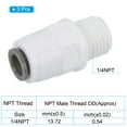 thumbnail image 3 of Uxcell 1/4" Tube to 1/4NPT Male Push to Connect Fittings, 3 Pack Straight White, 3 of 4