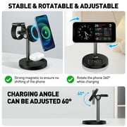 Cshidworld 3 in 1 Wireless Charger for Multple Devices, 15W Fast Magnetic Charging Station for iPhone 17 16e 15 14 13 12 Pro Max, Charging Stand for iWatch 11 10 9 8 7 6 5 4 3 Ultra AirPod 2 3 4 Pro
