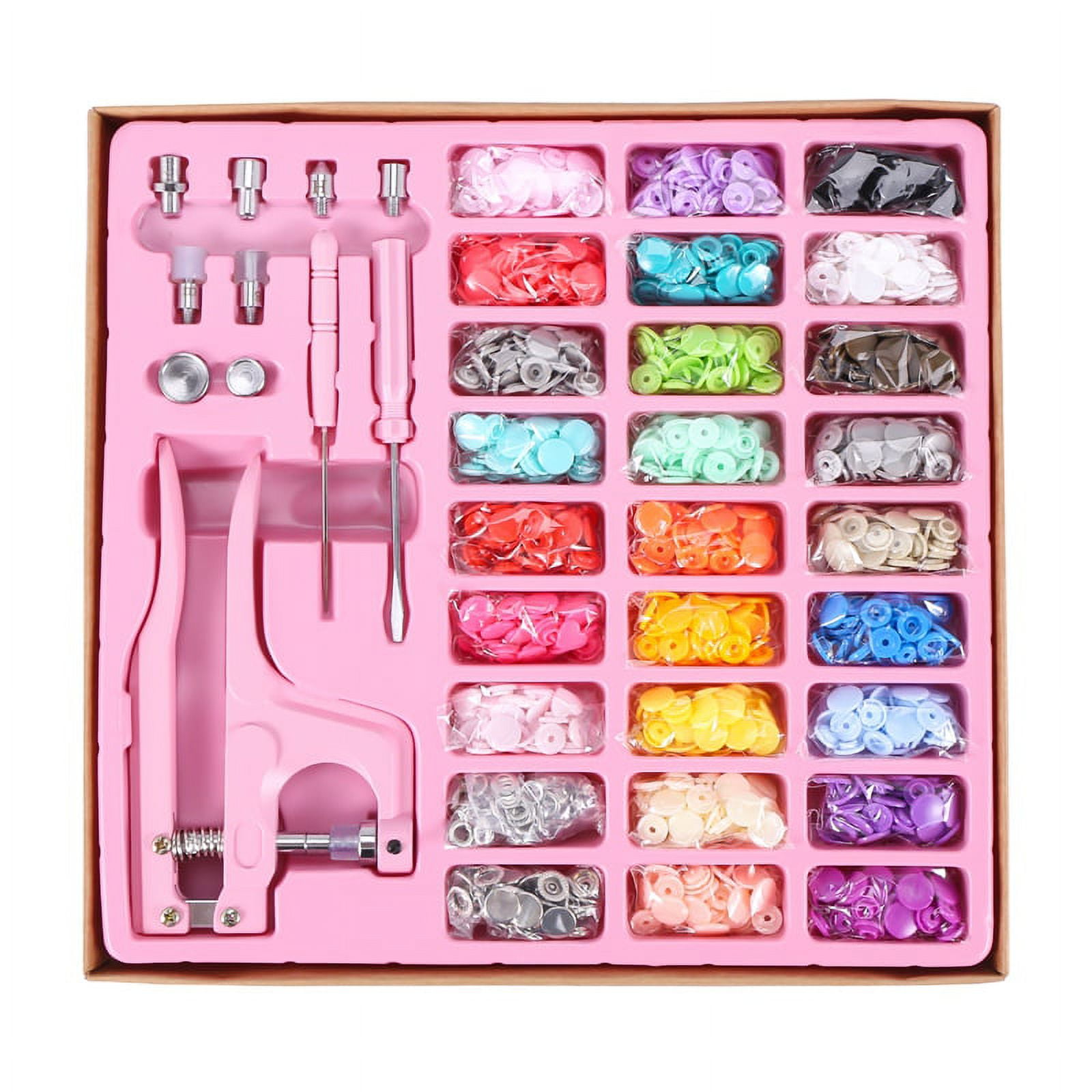 MSDADA 400 Sets 24 Colors Plastic Snap Buttons, Snap Fastener Kit