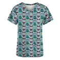 thumbnail image 3 of Oplxuo Christmas Scrubs Tops for Women Plus Size Stretchy Short Sleeve V Neck Xmas Tree Snowflake Print Nurse Scrub Medical Uniform, 3 of 4