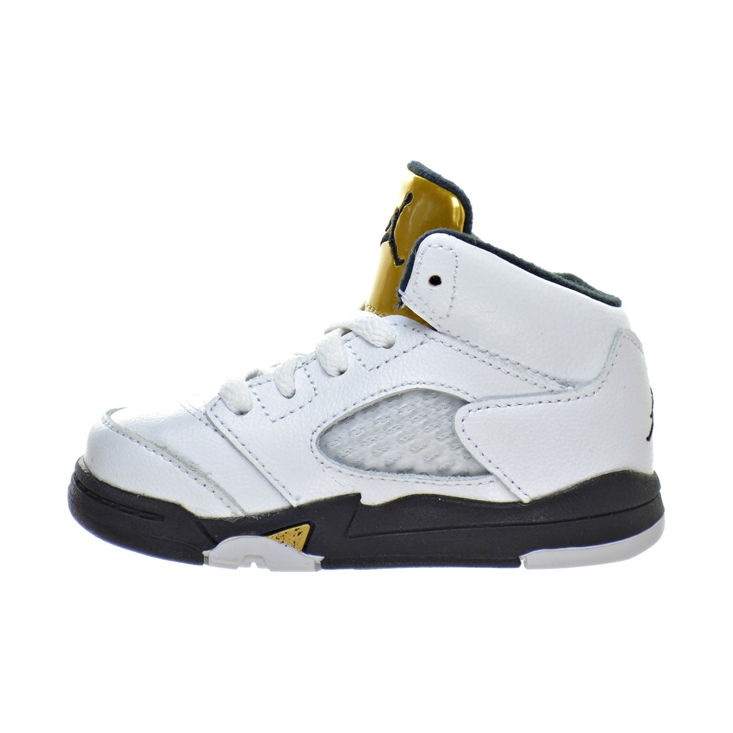 Kids Air Jordan 5 V Retro TD Olympic Metallic Gold Coin White Walmart