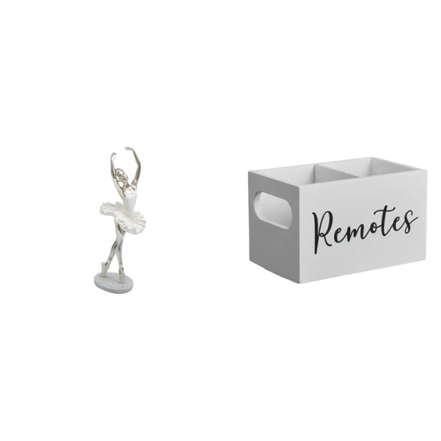 Figura de bailarina moderna, escultura artística y soporte retro de madera para control remoto de TV. Adorno creativo de escritorio para dormitorio, c