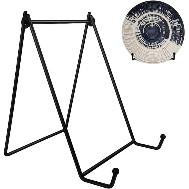 FONHERILI Cookbook Stand Recipe Book Holder for Kitchen Easels Signs Tabletop Plate Display Stand Wedding Sign Picture Photo Frame Decorative Plate Stand (Black XLarge)