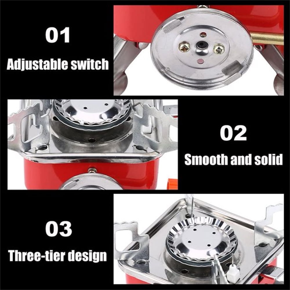 CNKOO Stove Burner-Ultralight Camping Stove Portable Mini Outdoor Folding Metal Camping Gas Stove Windproof Furnace Burner Backpacking Hiking
