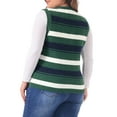 thumbnail image 4 of DARING DIVA Women's Plus Size V Neck Striped Knit Sweater Vests 1X Green, 4 of 6