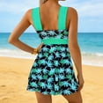 thumbnail image 6 of Women's 2 Piece Print Tankini Set Wide Strap Slimming Swim Top with High Waist Short Modest Bathing Suit (L, Green), 6 of 6