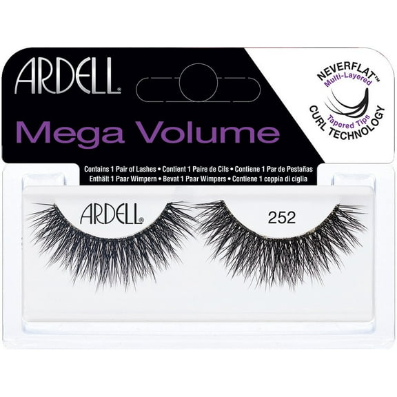 Ardell Mega Volume False Eyelashes, 252, Black, 1 Pair