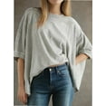 thumbnail image 2 of Women's T-shirt Round neck short-sleeved casual tops Elegant solid colour T-shirt tops, 2 of 6