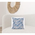 thumbnail image 3 of 18â€ Blue Peach Boho Paisley Zippered Suede Throw Pillow, 3 of 3