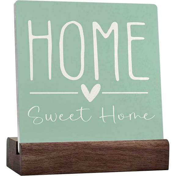 Home Sweet Home Sign Decor, Sage Green Country Home Decor,Farmhouse Ceramic Desk Table Decor, House Decorations For Home,Tv Stand Decor, Farmhouse Shelf Decor