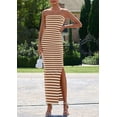 thumbnail image 2 of Vestido PRETTYGARDEN Maxi Strapless Ajustado con Abertura Marrón Talla S, 2 of 8