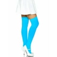 thumbnail image 3 of Leg Avenue Womens Opaque Nylon Thigh High, Neon Blue, One Size, 3 of 5