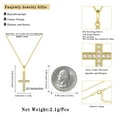 thumbnail image 3 of Fasjewly Gold Mini Dainty Cross Necklace,Sterling Silver Cross Cubic Zirconia Cute Pendant Necklace for Women, 3 of 8