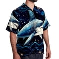 thumbnail image 2 of Starry Shark Men's Short Sleeve Poplin Beach Shirts, Casual Printed Button Down Summer Hawaiian Shirt - Unisex, 2 of 6