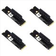 thumbnail image 1 of 4X NGFF M.2 to PCI-E 4X Riser Card M2 M Key to PCIe X4 Adapter with LED Indicator SATA Power Riser for Bitcoin Mining, 1 of 7