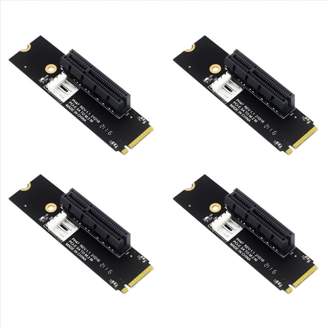 4X NGFF M.2 to PCI-E 4X Riser Card M2 M Key to PCIe X4 Adapter with LED Indicator SATA Power Riser for Bitcoin Mining