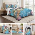 thumbnail image 6 of Quilts Twin Size Bedding Set, Christmas Sea Turtle Lightweight Quilted Comforter, Winter Snowflakes Coastal Nautical Blue Reversible Bedspread Coverlet with Pillow Covers for All Season, 68" x 86", 6 of 9