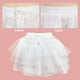 thumbnail image 5 of 1 pieza de enagua de flores para boda para niñas, falda tutú de crinolina sin hueso, falda corta con tirantes, enagua para niñas, color negro, talla 35 cm, color blanco, 5 of 8