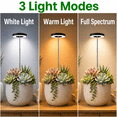 thumbnail image 3 of COSJM Grow Lights for Indoor Plants, 2 pack LED Plant Light, 3/9/12H Timer, Height Adjustable, 2 Mounting Options, 3 Lighting Modes, 9 Dimmable Levels, 3 of 13