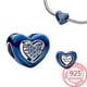 thumbnail image 2 of Abalorio clásico de Plata de Ley 925, cuentas de corazón giratorio azul, dividible, trébol de cuatro hojas, compatible con pulsera Pandora Original, joyería, 2 of 4