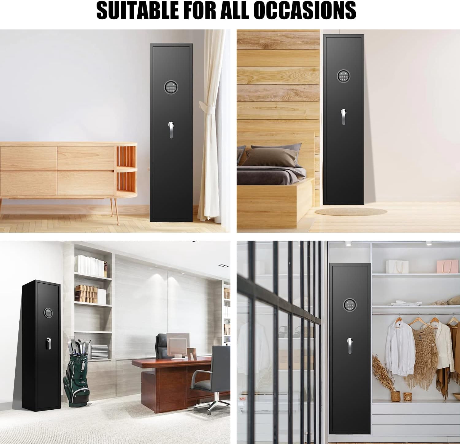 Digital Password Long Gun Safes,Rifle Gun Safe Quick Access 5 Gun Storage Cabinet for Home Rifles Shotguns