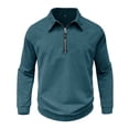 thumbnail image 4 of Cotton Quarter Zip Sweatshirt for Men Ghalytn Collared Long Sleeve Pullover - Casual Solid Top, 4 of 7