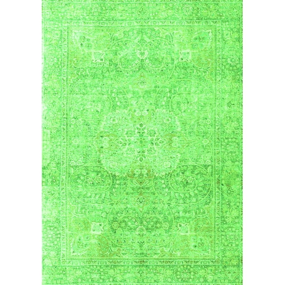 Ahgly Company Indoor Rectangle Persian Green Traditional Area Rugs, 2' x 5'