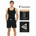 thumbnail image 5 of NORTHYARD Men's Sweat Shorts 5" Workout Cotton Casual Lounge Shorts with Zipper Pockets Black L, 5 of 8