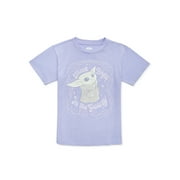 Baby Yoda Girls Graphic T-Shirt with Short Sleeves, Sizes 4-16
