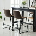 thumbnail image 3 of Roundhill Bronco Antique Finished 36'' Height 5-Piece Counter Height Dining Set, Brown, 3 of 11