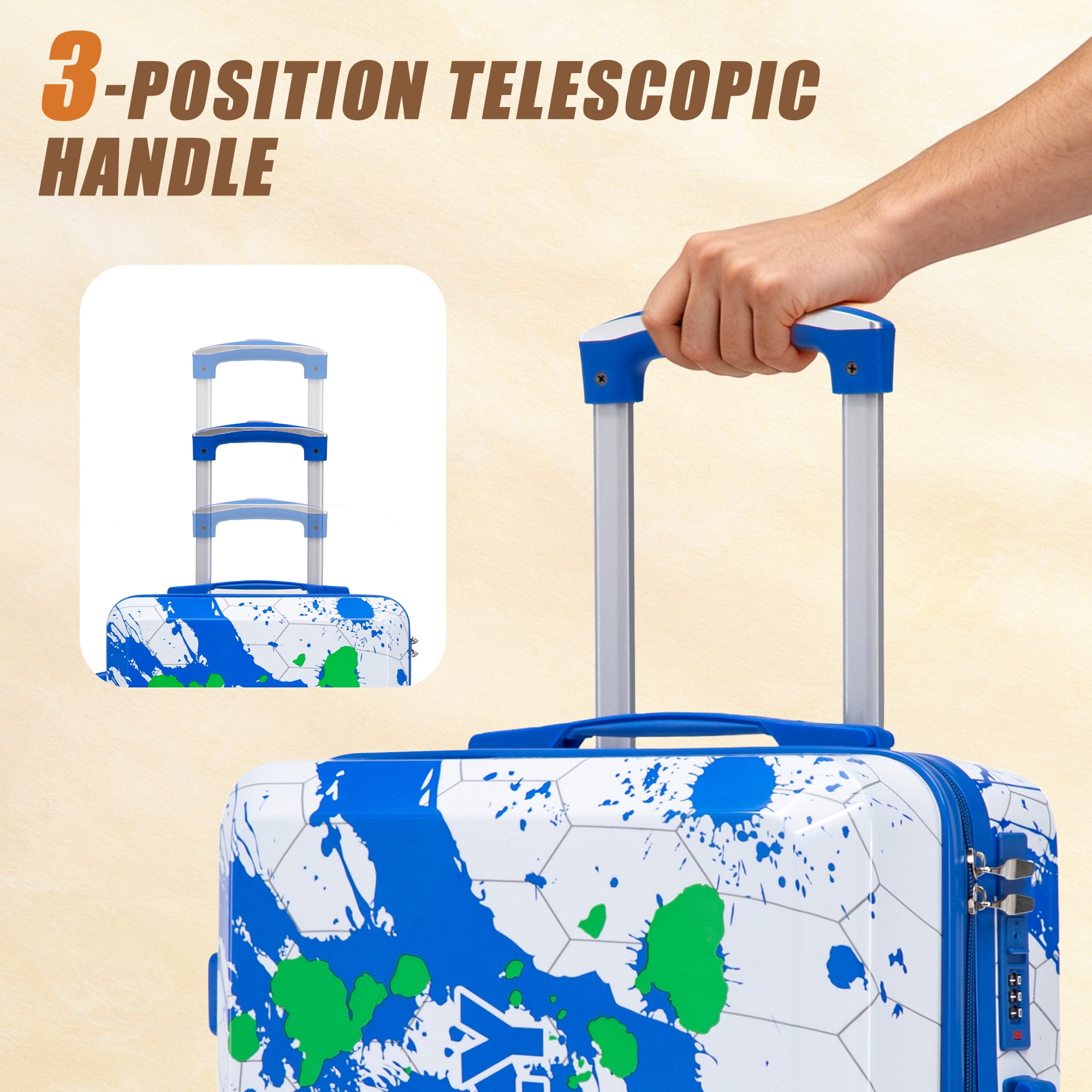 Leumius 20" Hardside Carry-on Suitcase – Expandable Spinner Luggage for Travel, Blue
