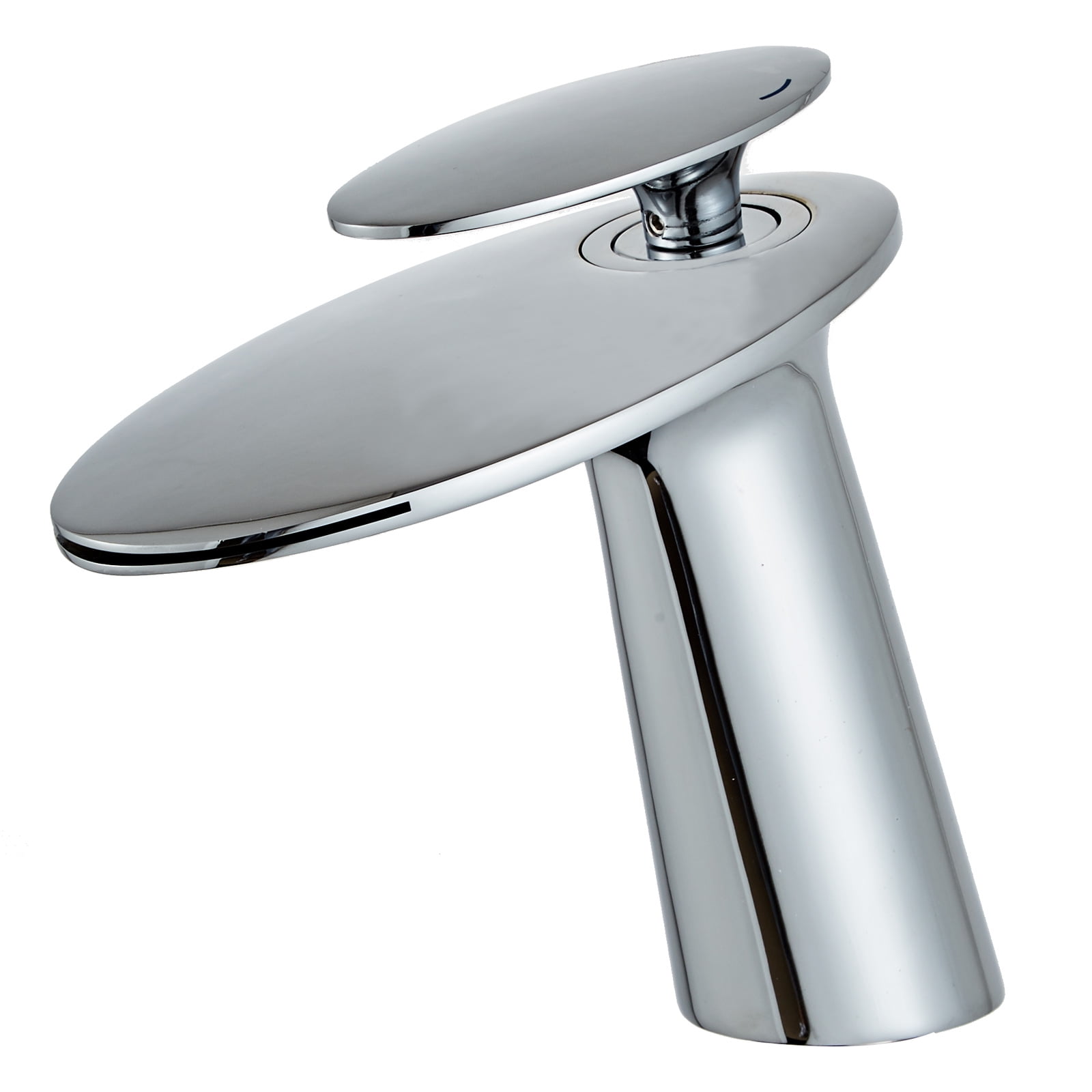 Wovier Chrome Waterfall Bathroom Sink Faucet with Supply Hose,Single