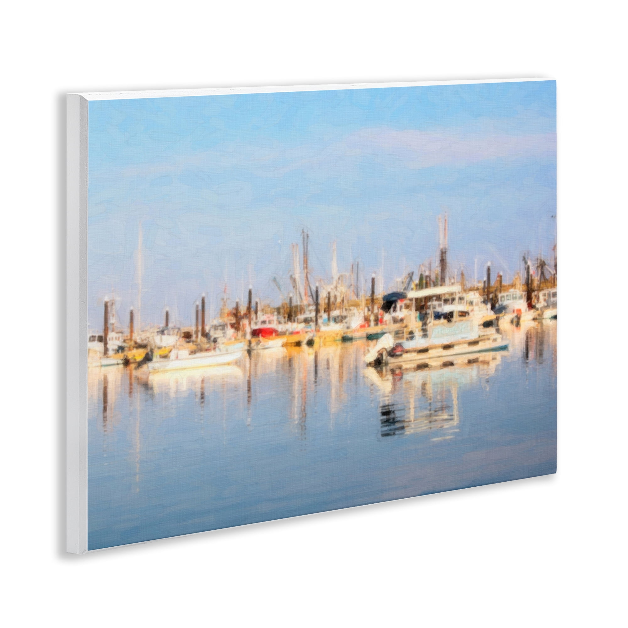 Stupell Industries Blurred Abstract Boat Marina Transportation Painting Unframed Art Print Wall Art, 14 x 11