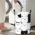 thumbnail image 4 of Lsque Doodle Cute Cat pattern Laundry Hamper Basket, Tall Woven Rope Hamper Basket for Clothes, Lightweight Storage Basket, Collapsible Waterproof-Medium, 4 of 8