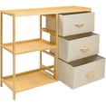 thumbnail image 3 of Comoda Cajonera Mueble Bambu Organizador 3 Cajones Estantes Houzer, 3 of 6