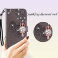 thumbnail image 2 of for Samsung Galaxy S23+ Plus (Not S23) Wallet Case for Women, Glitter Bling Diamond PU Leather Folio Cover with Card Slot Wrist Strap Case for Samsung Galaxy S23 Plus Owl Grey, 2 of 18
