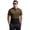 124#Brown, variant on Mens Striped Polo Shirt Short Sleeve Breathable Casual Business Henley Collar Top for Summer Out Golf Travel Wear Dark Gray 2XL