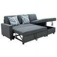 thumbnail image 5 of Ainehome Convertible Sectional Sofa with Storage Chaise - L-Shaped Futon Sofa Bed with Pull-Out Sleeper for Living Room, Dark Grey, 5 of 8