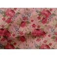thumbnail image 4 of oneOone Cotton Poplin Pink Salmon Fabric Stripe|Leaves & Floral Artistic Sewing Fabric By The Yard Printed Diy Clothing Sewing Supplies 56 Inch Wide, 4 of 4