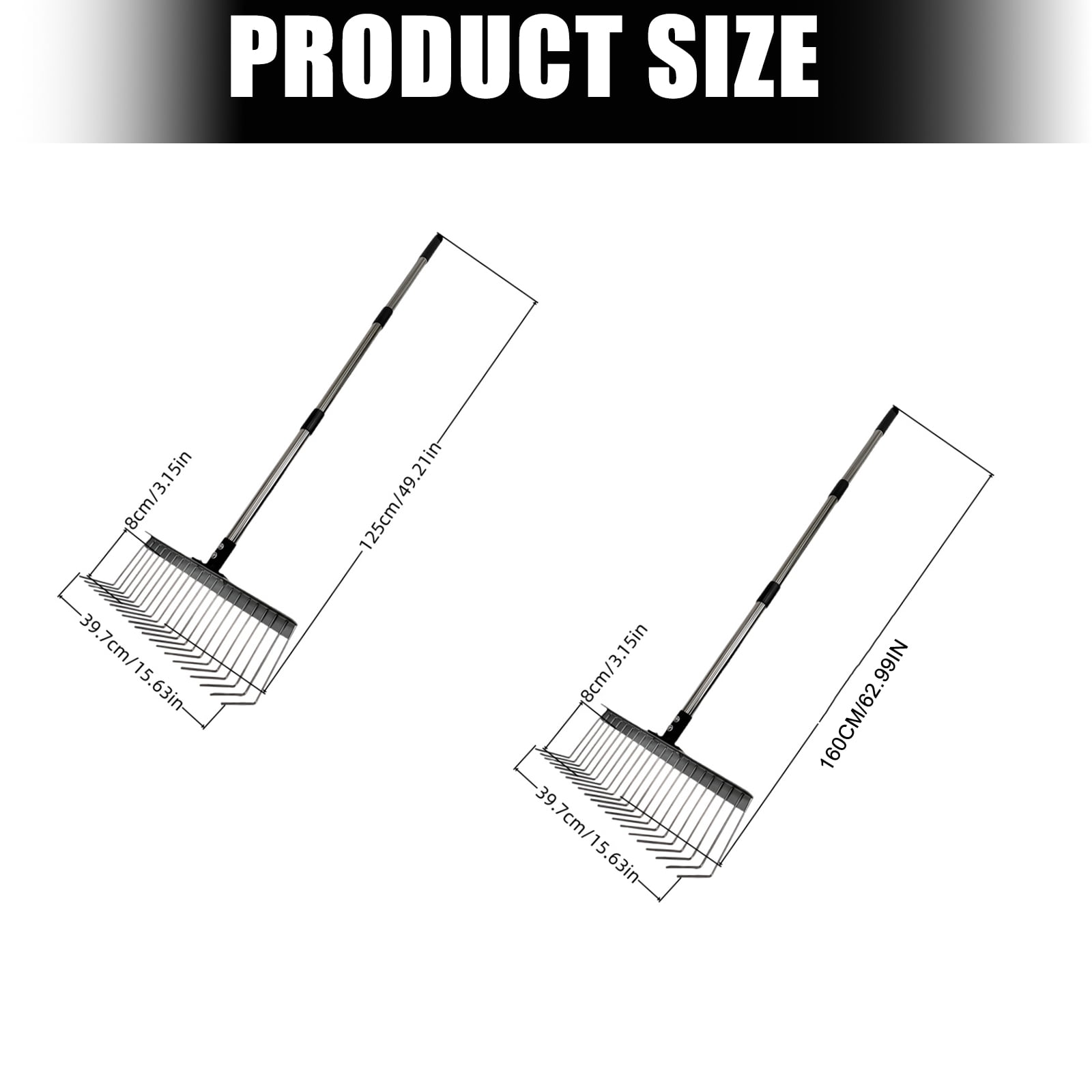 Sturdy Steel Rakes With Ergonomic Handle For Efficient GRASS Yard Debris Cleaning And Pet Waste Removal Cleaning Tool
