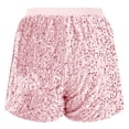 thumbnail image 6 of HongQid Women Sparkly Sequin Shorts Glitter Elastic High Waisted Sparkle Straight Legs Shorts for Parties, 6 of 8