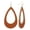 Brown/Gold-Tone, variant on Women's Smooth Faux Leather Hollow Teardrop Dangle Pierced Earrings, Brown/Gold-Tone