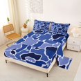 thumbnail image 2 of Castle Fairy Animal Wolf Bear Rabbit Owl Bed Sheets 4-Piece,Vintage Abstract Wildlife Full Size Sheets,Navy Pale Blue,1 Fitted Sheet, 1 Flat Sheet and 2 Pillowcases, 2 of 6