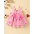 thumbnail image 2 of Bagilaanoe Toddler Baby Girl Party Dress Flower Sleeveless A-line Princess Dresses 6M 12M 18M 24M 3T 4T Kid Patchwork Tulle Skirt with Wings, 2 of 9