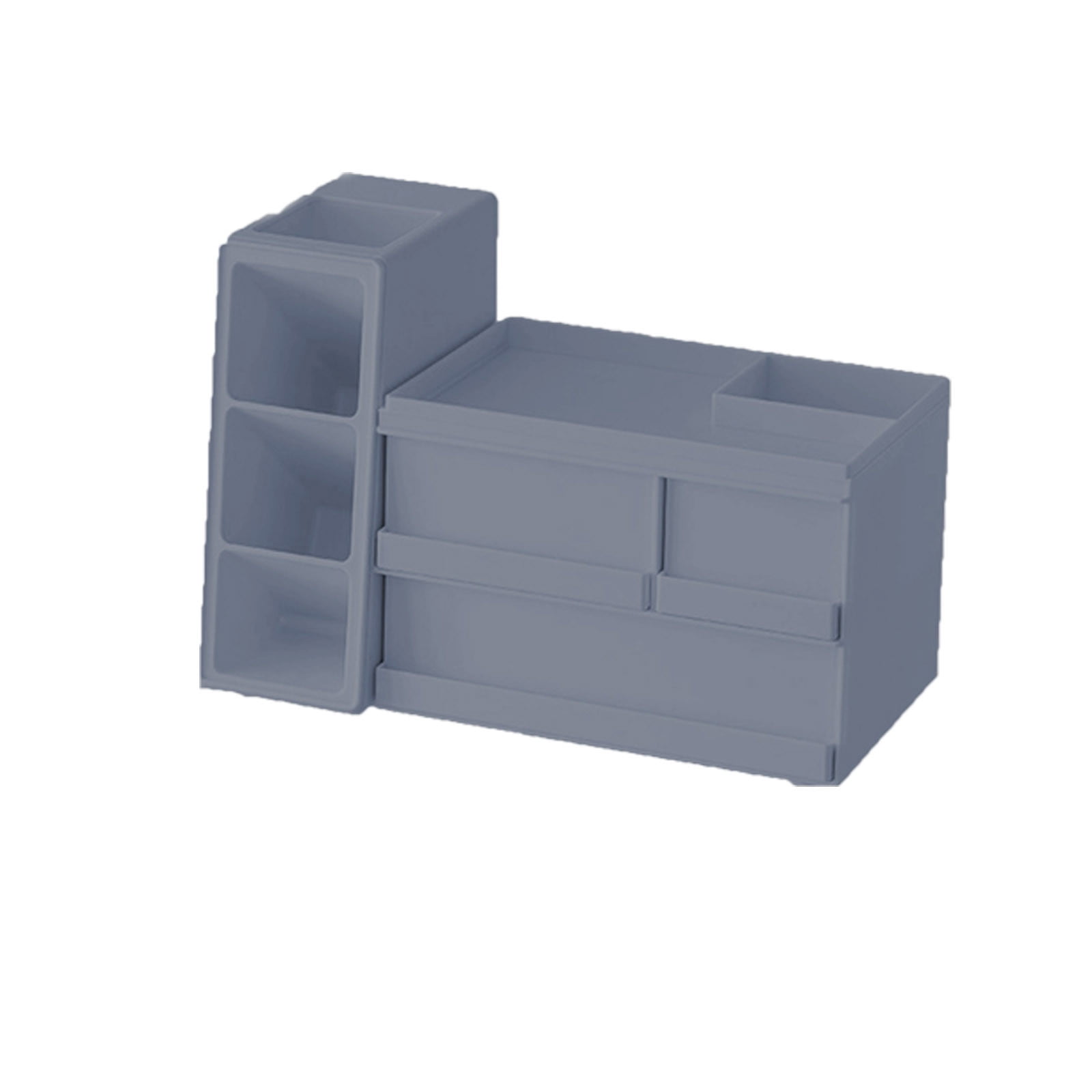 Marker Pen Storage Box Organizer | Large Capacity Plastic Oblique Insertion Rack for Pens, Cosmetics, Jewelry | Layered Compartments | 1 Pc | 23.4x16.1x11.7 cm